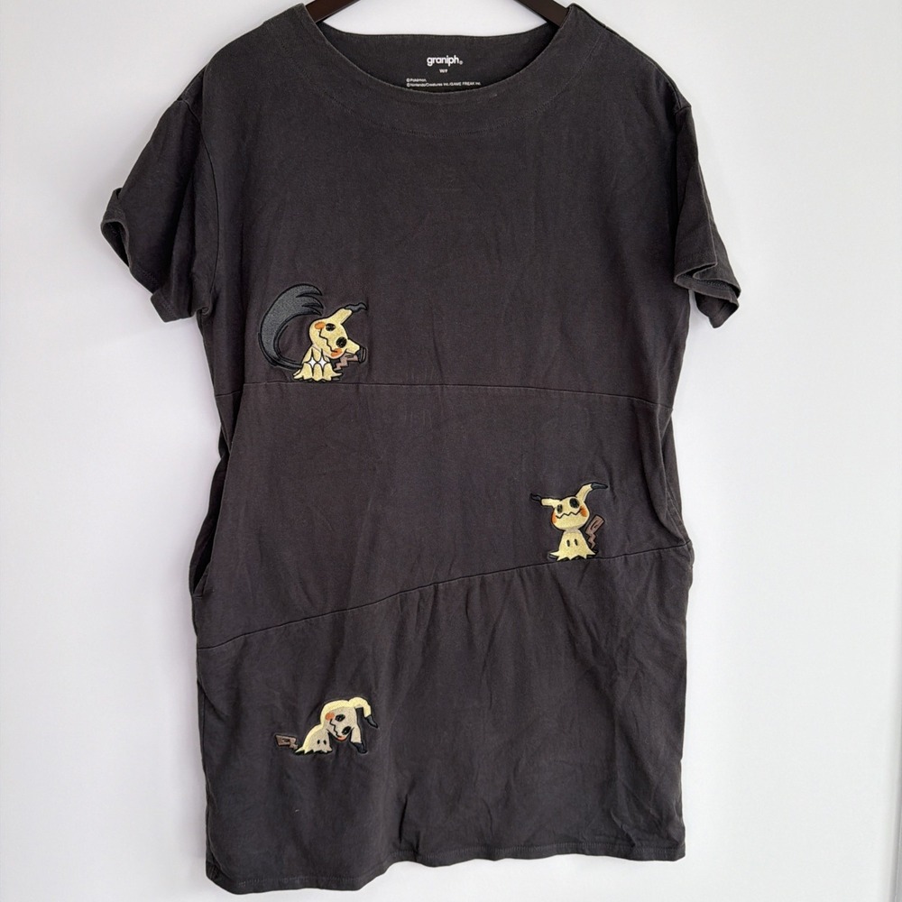 Graniph Tunic T-Shirt Dress Pokemon Mimikyu Women M Limited Pockets USA Shipping